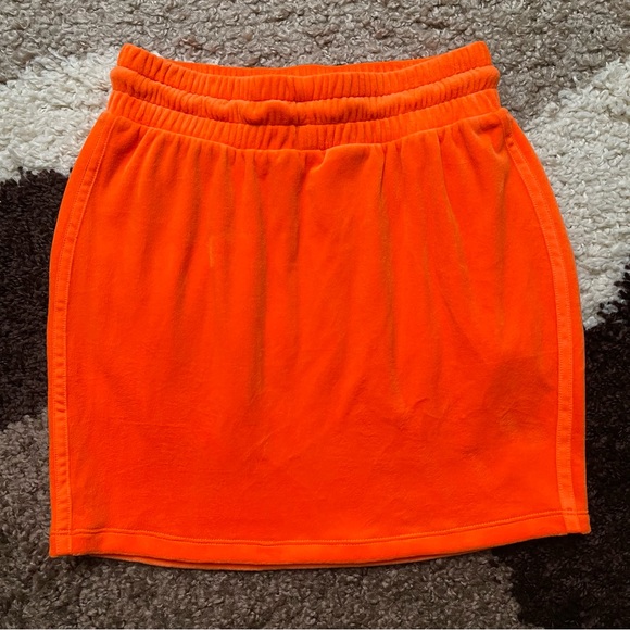 ADIDAS X JEREMY SCOTT Velour Signal Orange Skirt Sz XS - Picture 7 of 10